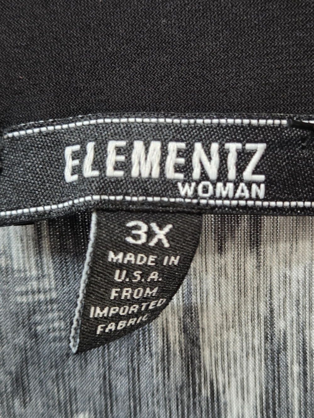 Elementz Black and White Long Sleeve Printed Top - Picture 3 of 5
